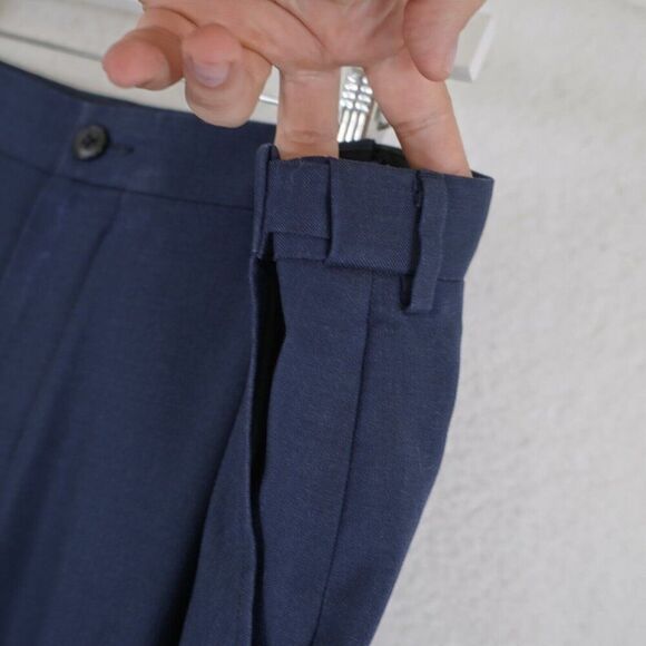 L.L. Bean Comfort Waist Blue Flat Front High Rise Chino Pants 40/27 Tagged 38W - Picture 3 of 8